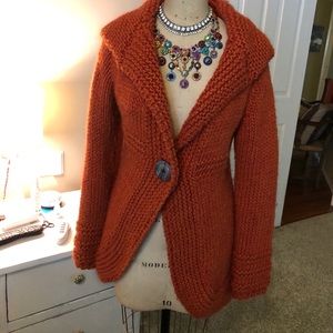 Shawl collar  acrylic wool shawl sweater jacket